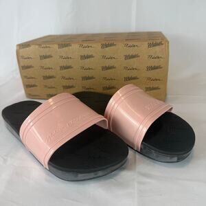 Melissa + Rider Pink Black Slide Slip On Sandal Size 9 NEW